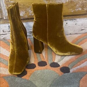 Sam Edelman Velvet Gold Ankle Boots
